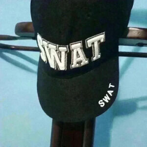Rapid dominance SWAT hat baseball cap black white hook and loop closure